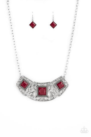 Paparazzi Feeling Inde-PENDANT - Red Necklace