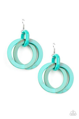Paparazzi Retro Riviera - Blue Earrings