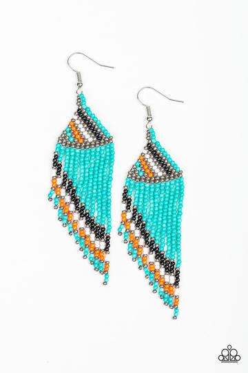 Paparazzi Bodaciously Bohemian - Blue Earrings