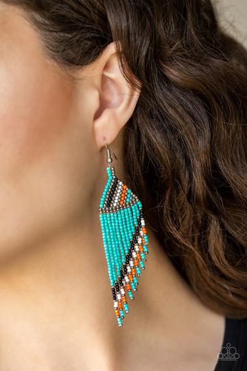 Paparazzi Bodaciously Bohemian - Blue Earrings