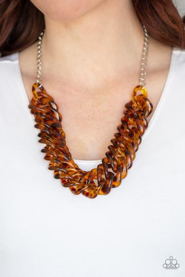 Paparazzi Comin' In HAUTE - Brown Necklace