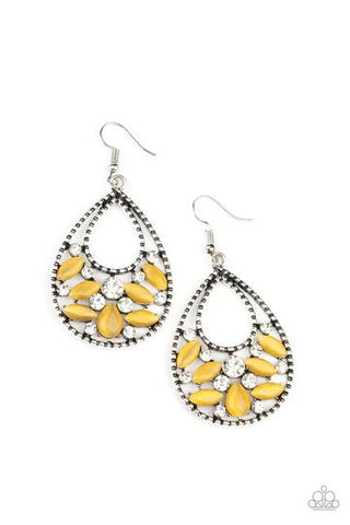 Paparazzi Dewy Dazzle - Yellow Earrings