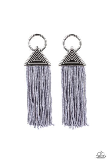 Paparazzi Oh My GIZA - Silver Earrings