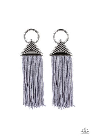 Paparazzi Oh My GIZA - Silver Earrings