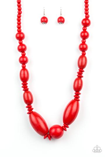 Paparazzi Summer Breezin' - Red Necklace