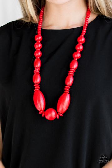 Paparazzi Summer Breezin' - Red Necklace