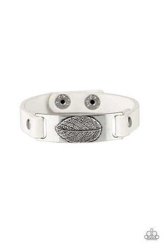 Paparazzi Take The LEAF - White Bracelet
