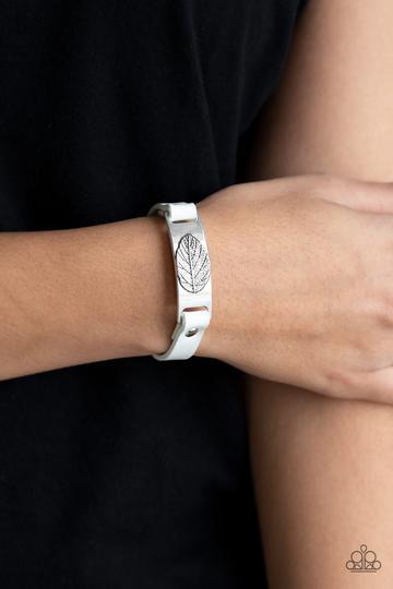 Paparazzi Take The LEAF - White Bracelet
