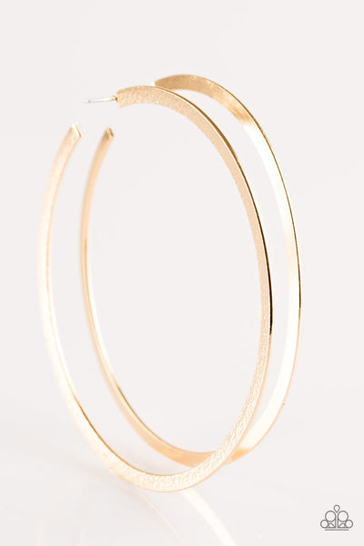 Paparazzi Size Them Up - Gold Earrings