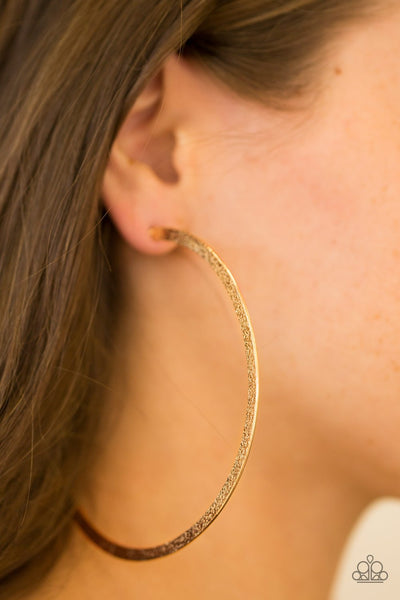 Paparazzi Size Them Up - Gold Earrings