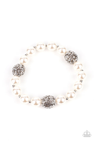 Paparazzi Upscale Whimsy - White Bracelet