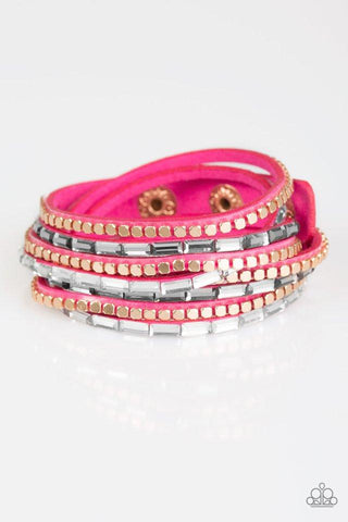 Paparazzi This Time With Attitude - Pink Bracelet