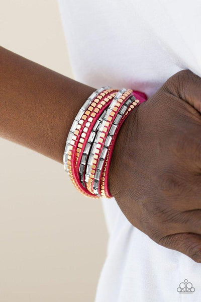 Paparazzi This Time With Attitude - Pink Bracelet