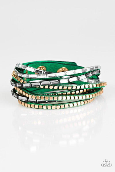 Paparazzi This Time With Attitude - Green Bracelet
