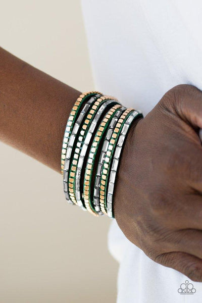 Paparazzi This Time With Attitude - Green Bracelet