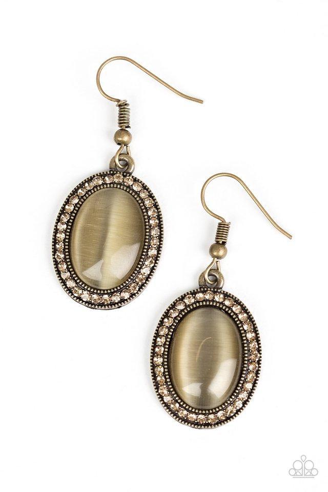 Paparazzi Just GLOWS to Show - Brass Earrings