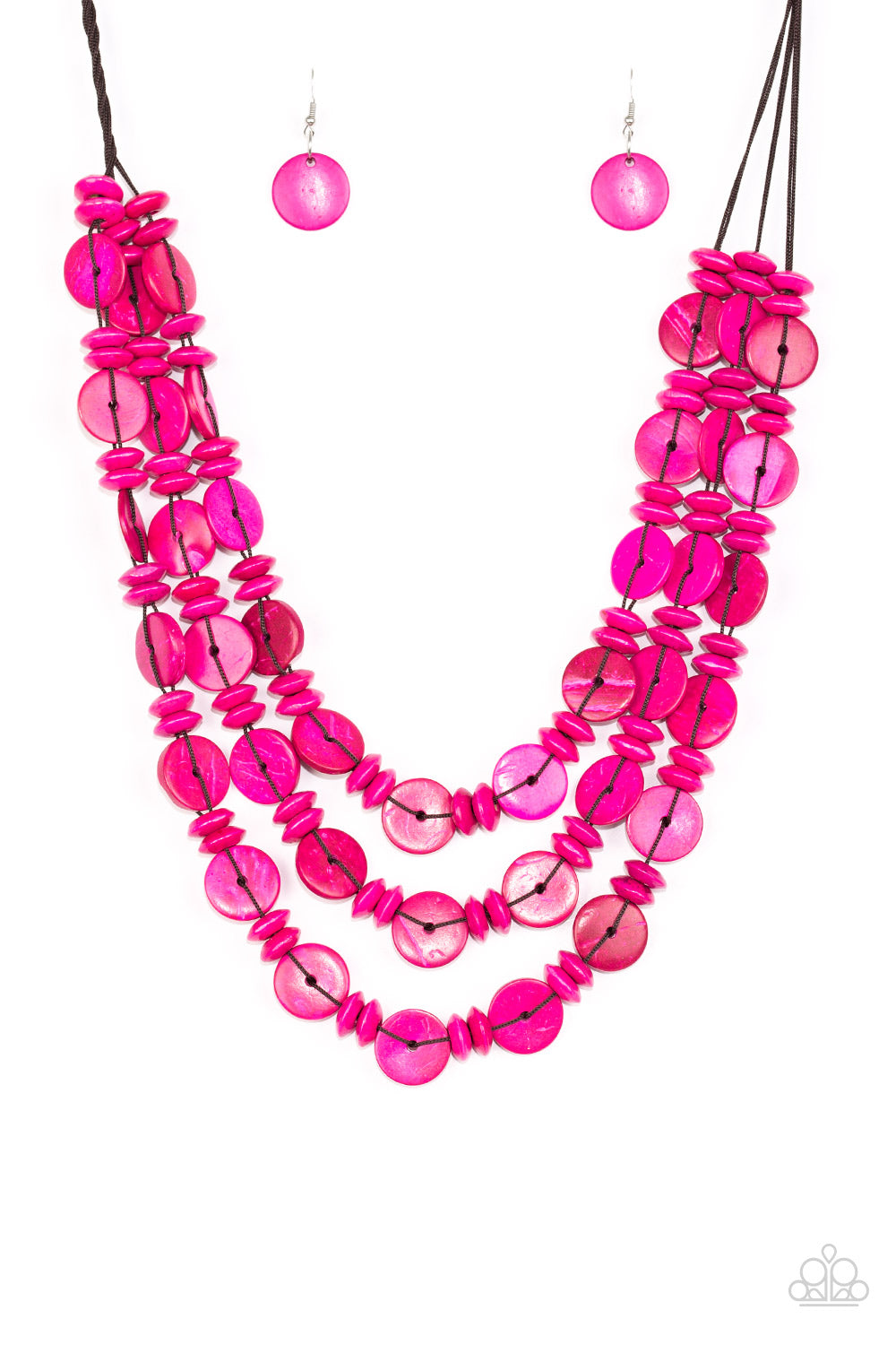 Paparazzi Barbados Bopper - Pink Necklace