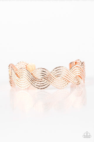 Paparazzi Braided Brilliance - Rose Gold