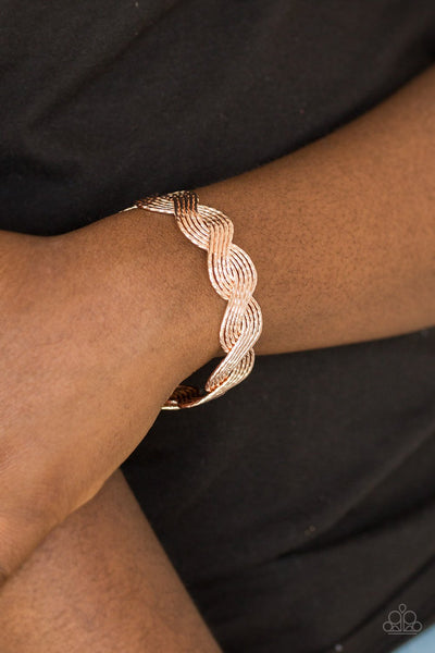 Paparazzi Braided Brilliance - Rose Gold