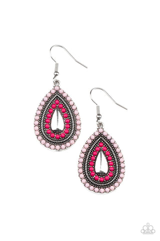 Paparazzi Beaded Bonanza - Pink Earrings