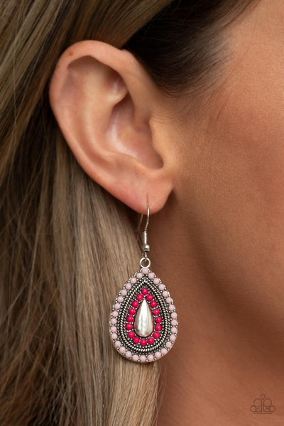 Paparazzi Beaded Bonanza - Pink Earrings