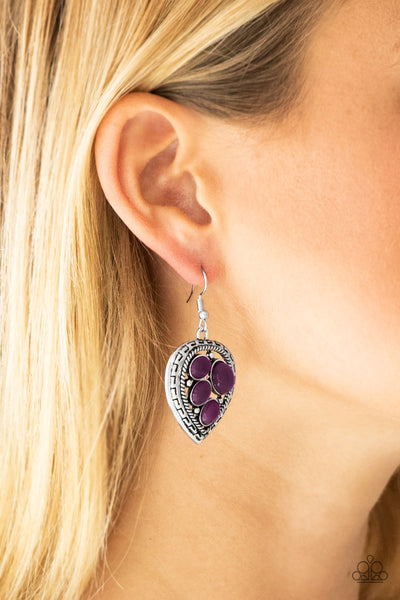 Paparazzi Wild Heart Wonder - Purple Earrings