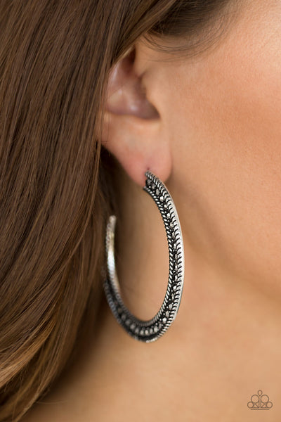 Paparazzi Haute Mama - Silver Earrings