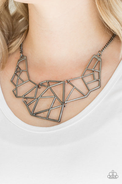 Paparazzi World Shattering - Black Necklace