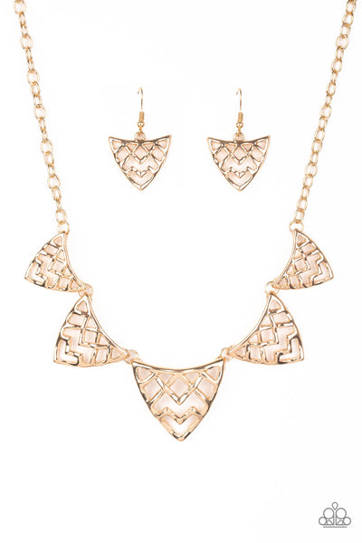 Paparazzi Welcome To The Lions Den - Gold Necklace