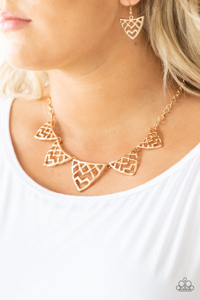 Paparazzi Welcome To The Lions Den - Gold Necklace