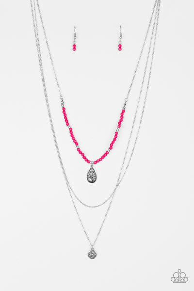 Paparazzi Mild Wild - Pink Necklace