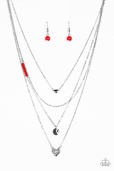Paparazzi Gypsy Heart - Red Necklace