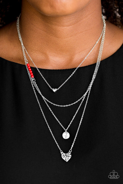 Paparazzi Gypsy Heart - Red Necklace