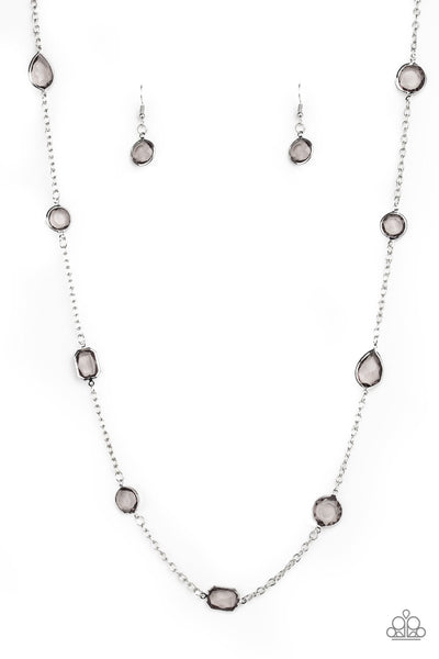 Paparazzi Glassy Glamorous - Silver Necklace