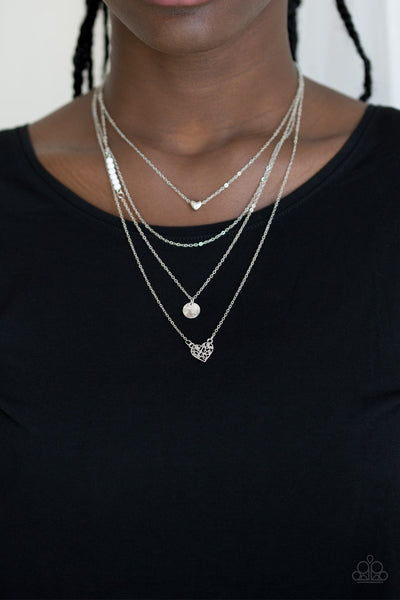 Paparazzi Gypsy Heart - White Necklace