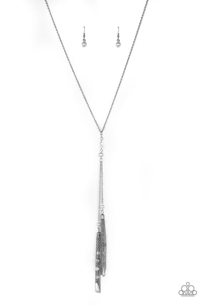 Paparazzi Timeless Tassels - White Necklace