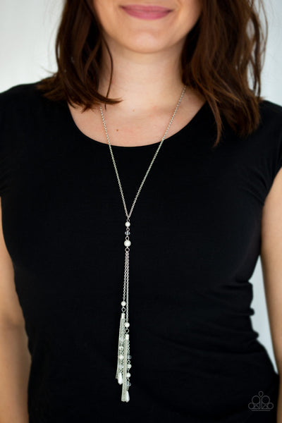 Paparazzi Timeless Tassels - White Necklace