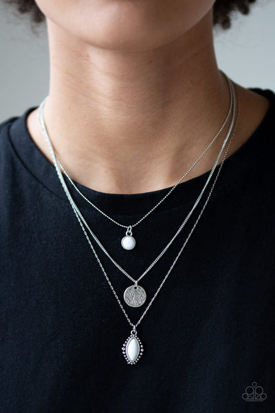 Paparazzi Tide Drifter - White Necklace