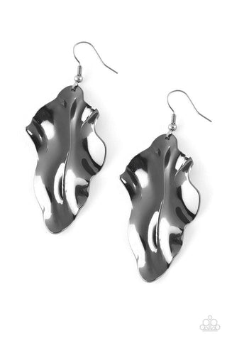 Paparazzi Fall Into Fall - Black Earrings
