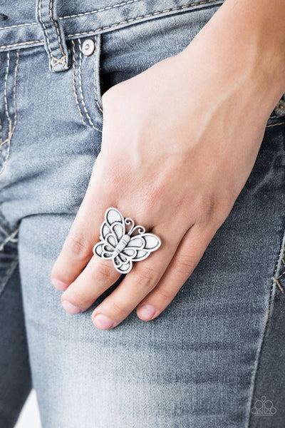 Paparazzi Sky High Butterfly - Silver Ring