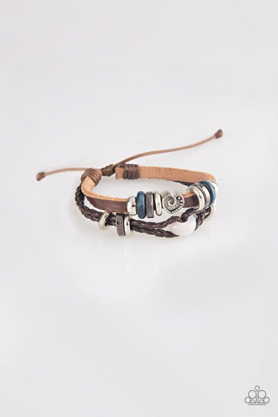 Paparazzi Adventurous Heart - Brown Bracelet