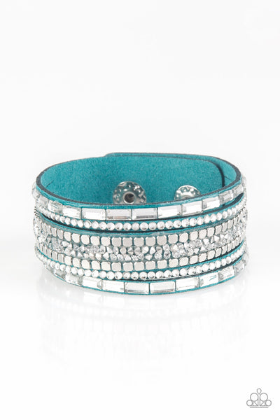 Paparazzi Rebel In Rhinestones - Blue Bracelet