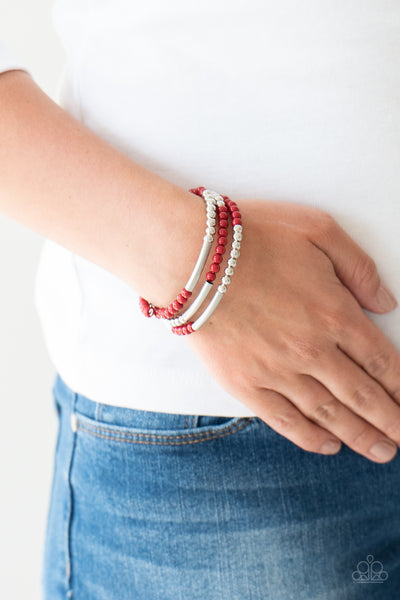 Paparazzi Tourist Trap - Red Bracelet