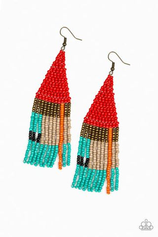 Paparazzi Beaded Boho - Red