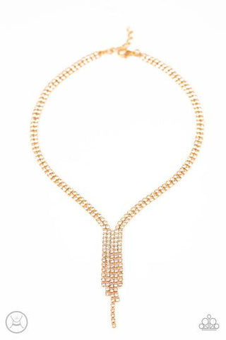 Paparazzi Double The Diva - Gold Necklace