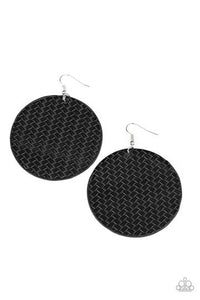Paparazzi WEAVE Your Mark - Black Earrings