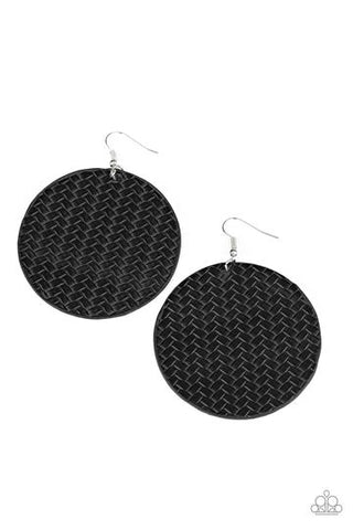 Paparazzi WEAVE Your Mark - Black Earrings