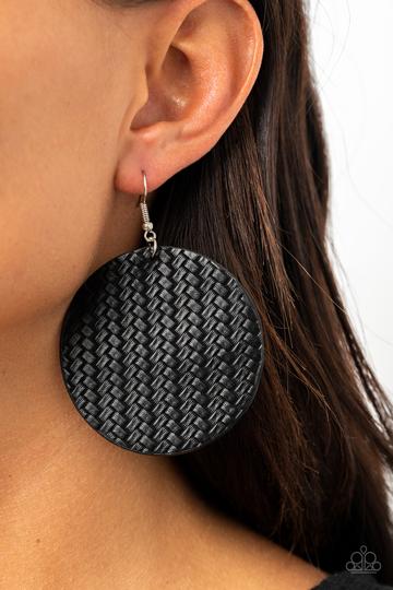 Paparazzi WEAVE Your Mark - Black Earrings