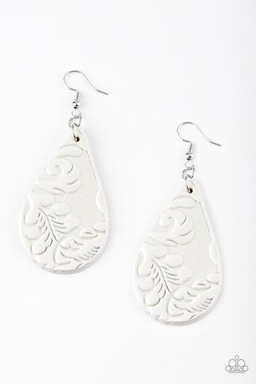 Paparazzi Feelin Groovy - White Earrings