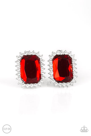 Paparazzi Downtown Dapper - Red Earrings